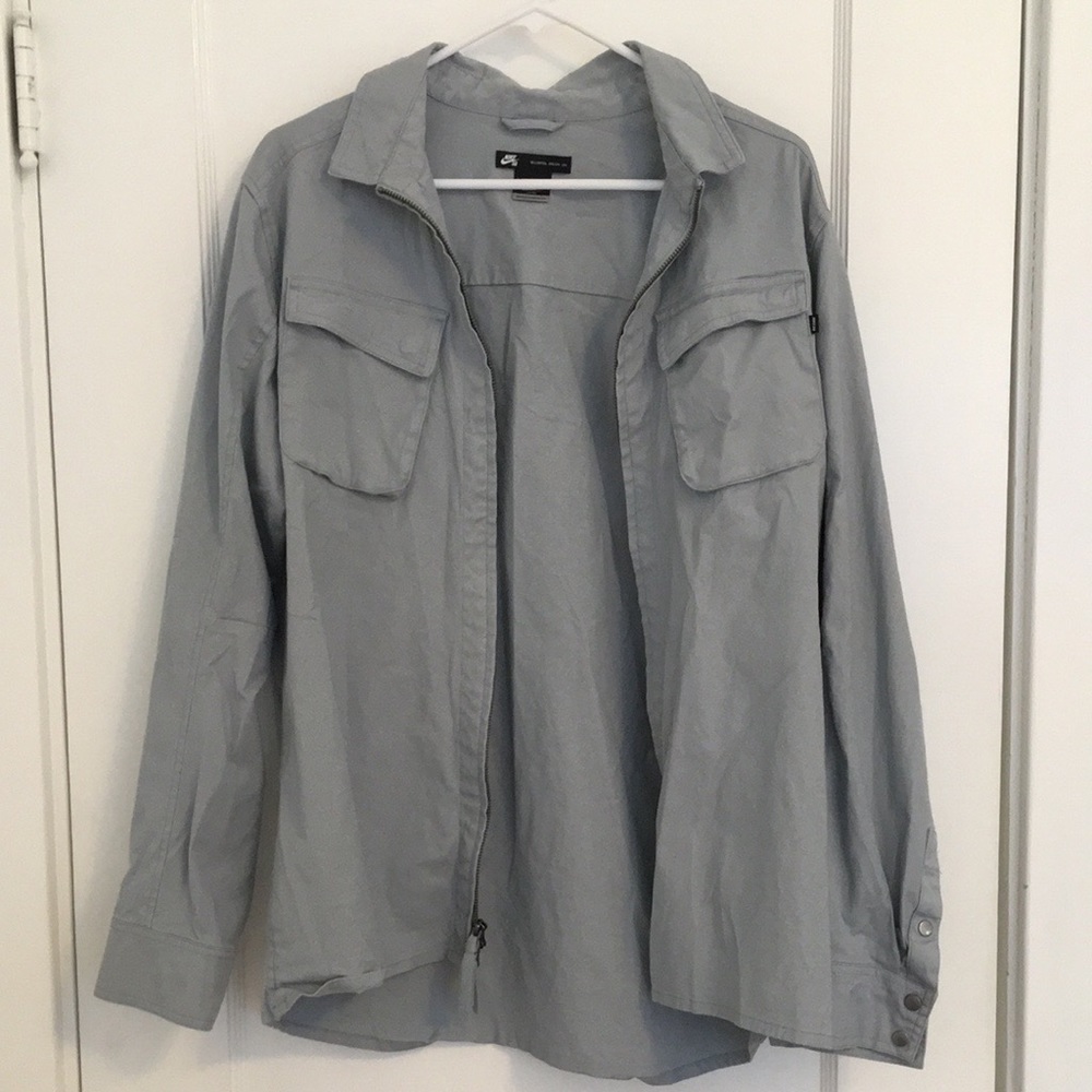 Nike Mens SB Shirt Jacket Blue/Grey Zip Up - Picture 2 of 12